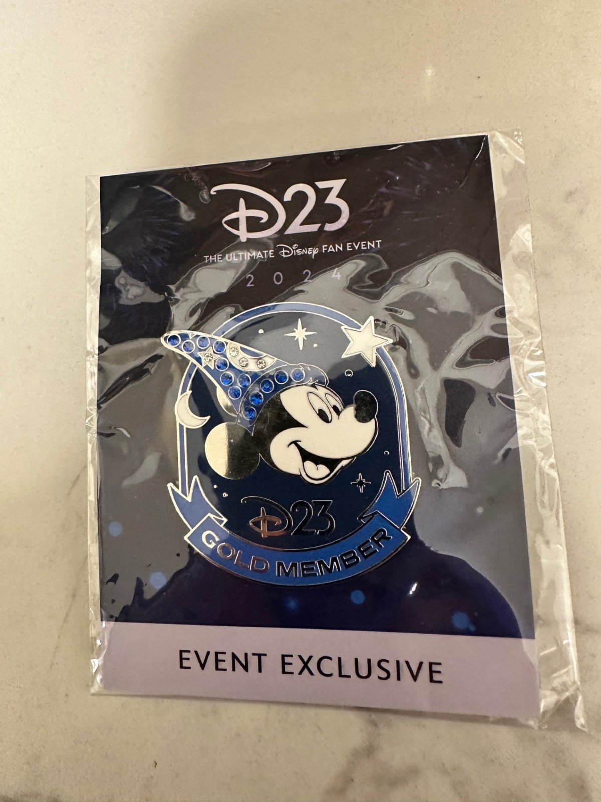 NEW- 2024 Disney D23 Expo Gold Member Exclusive Pin Mickey Sorcerers Apprentice