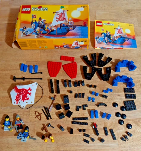 LEGO 6057 Black Knight Ship INCOMPLETE with Box, 3 Minifigs, Instructions