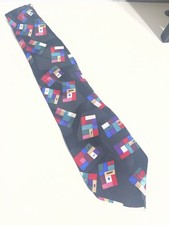 Vintage Men's Necktie 90 Jesuis Red Multicolored 100 Silk Made In USA F14