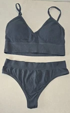 New Ladies Sexy Cute 2 Piece Lingerie /Bra & Thong Panties Set Size Large