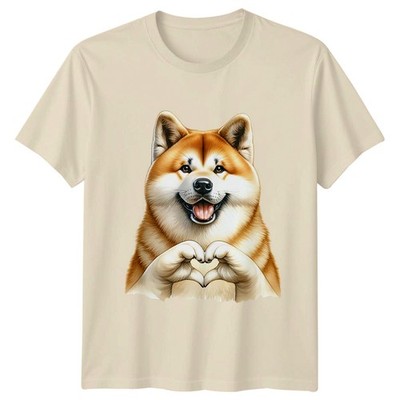 Herz Pfoten Shiba Inu T-Shirt Akita Haustier Hundeliebhaber Geschenk für Sie und Ihn