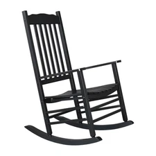 Wooden Rocking Chair Rocker Outdoor Oversized Porch Rocker Chair with Armrest