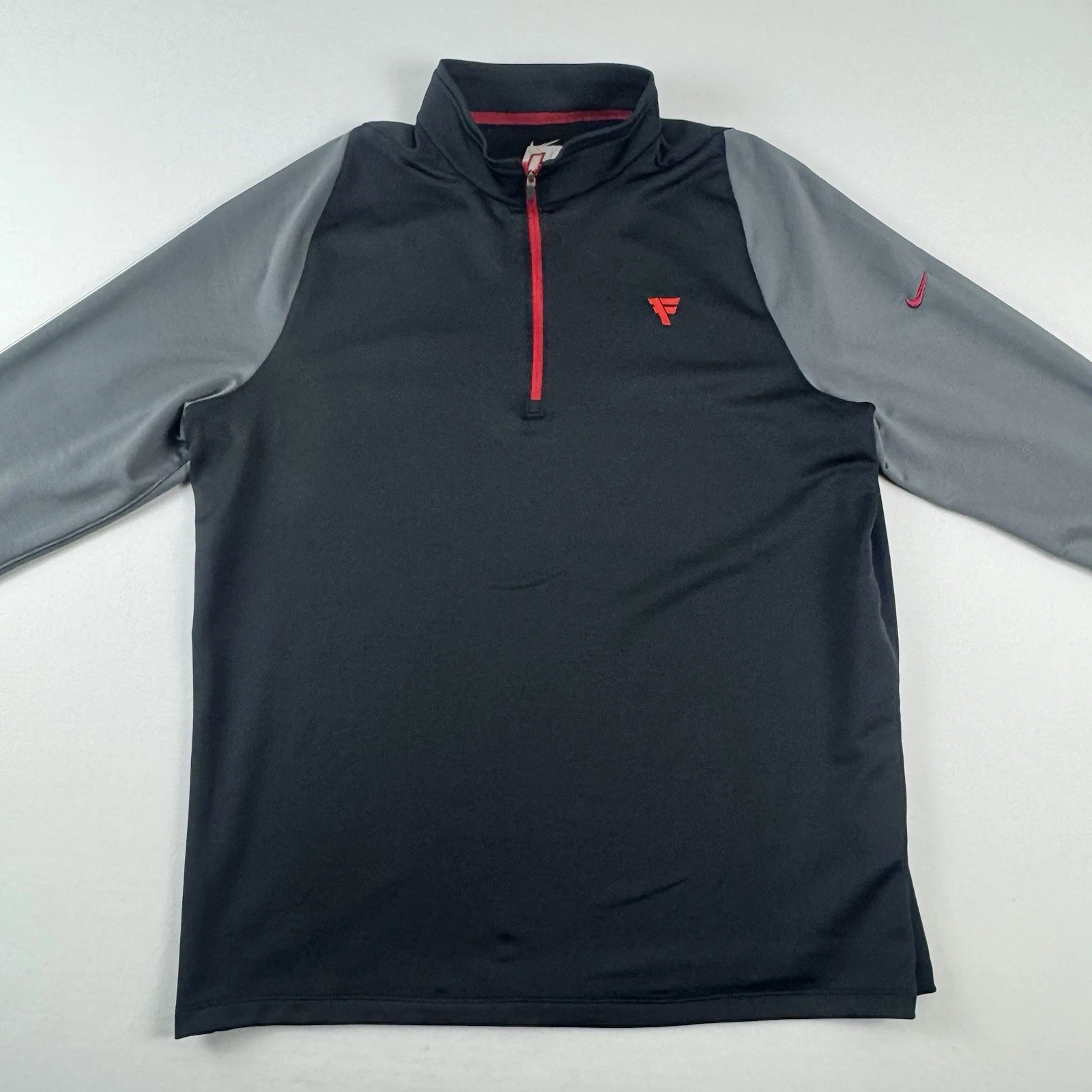Nike Dri-Fit Mens L Black Gray Stretch 1/4 Zip Performance Mock Neck Pullover
Opens in a new window