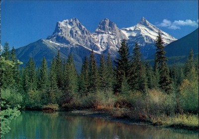 Three Sisters Canmore Alberta Canada vintage postcard z126