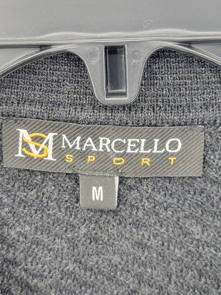 Спортивный мужской свитер Marcello средний серый шерсть мериноса с воротником на четверть молнии - Изображение 3 из 4