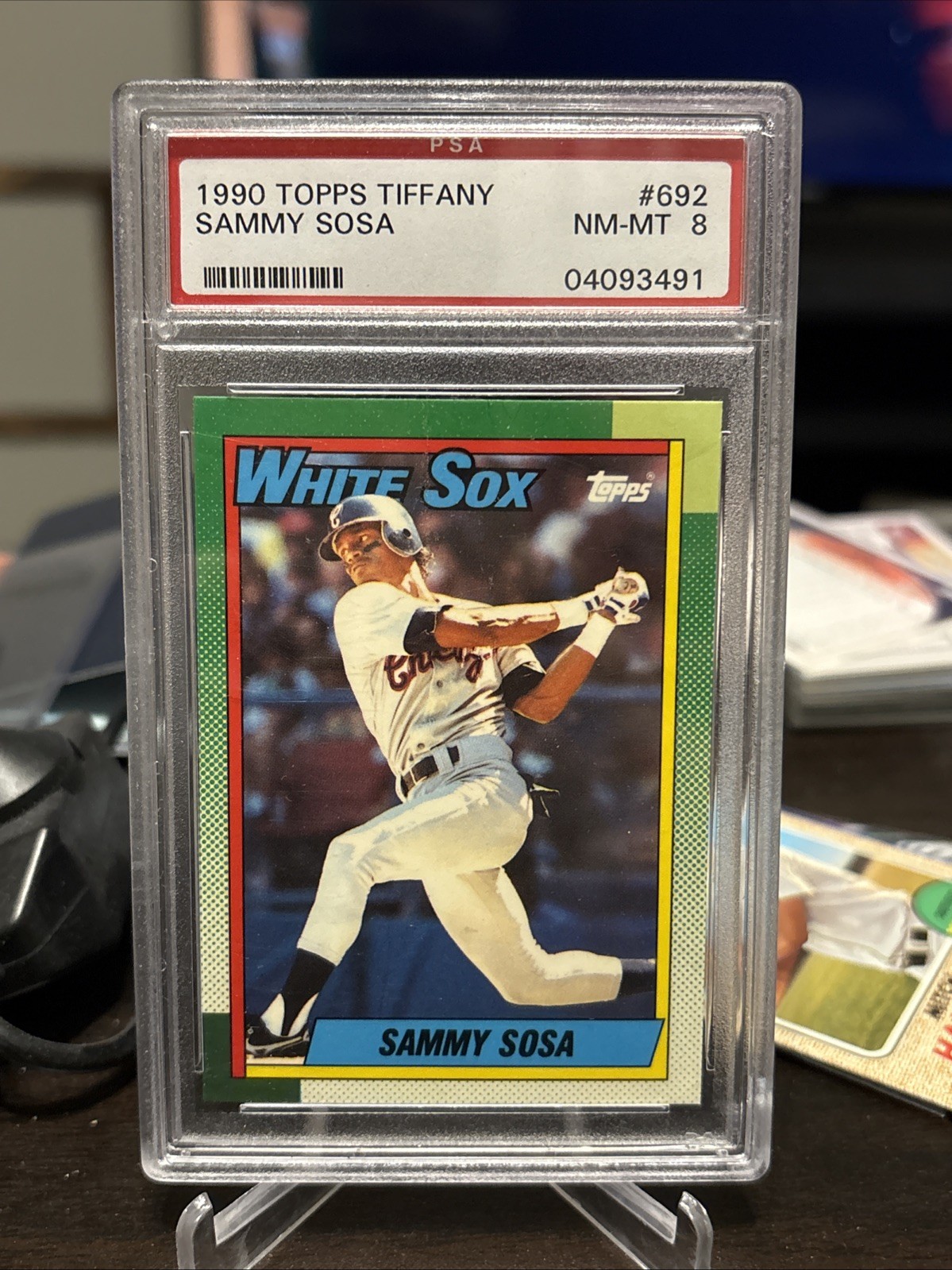 Sammy Sosa 1990 Topps #692 RC ROOKIE TIFFANY PSA 8 view 1