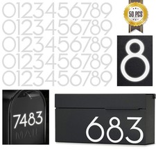 3 inch Reflective Mailbox Numbers Sticker 0-9, 5 Sets Modern Number Vinyl W...