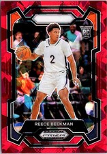 2024 Panini Prizm Draft Picks #83 Reece Beekman Prizms Red Ice