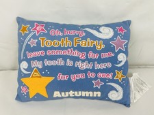 Vintage Tooth Fairy Pillow Personalized AUTUMN Stars Celestial Blue 1990 s
