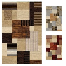 Royal Modern Geometric Rugs with Classic Stipes Jute Backing Area Rug