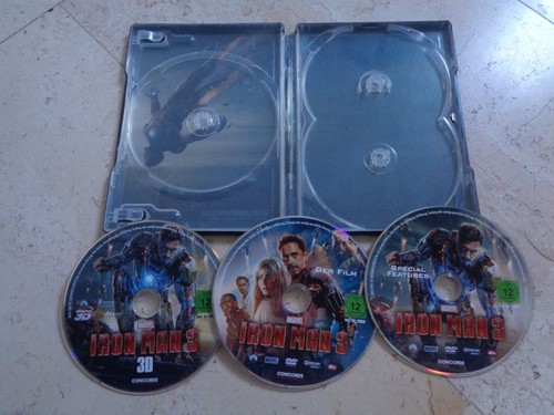 IRON MAN 3 3D MARVEL 3Disc SteelBook 3D Blu-ray + DVD booklet Robert Downey jr. - Picture 12 of 12