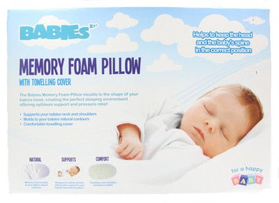 Baby MEMORY FOAM PILLOW Babies Baby`s Sleeping Safety Head Support Cot Bedding