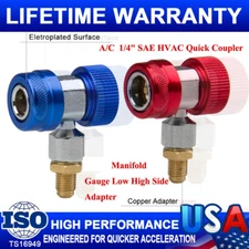 Refrigerant Quick Coupler Manifold Gauge Adapters Hose Fitting For Car AC System