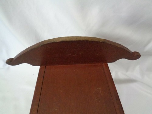 Old Primitive Wooden Cradle Original Red Paint Cut Nails Dovetailed 14.5 in - Picture 9 of 12