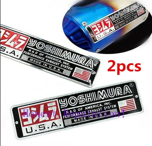 2PCS Autocollant Tuyau d'échappement Moto Résistant à la Chaleur Yoshimura Emblème Autocollant - Photo 1 sur 3