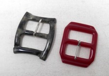 Lot 2 Boucles de ceinture anciennes en galalithe - ART Déco - Mercerie vintage