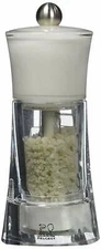 Peugeot 30391 Molene Grey “Wet” Salt Mill, 5-1/2" White. Ceramic mechanism.