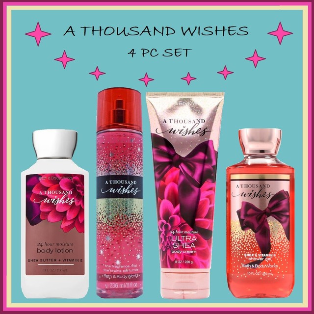 Bath & Body Works A THOUSAND WISHES GIFT Set, 4 Pc LOT Body Lotion