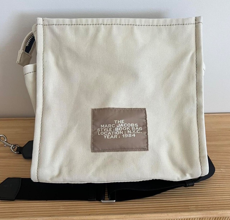 Marc Jacobs The Book Bag Crossbody in Cream Canvas White eBay