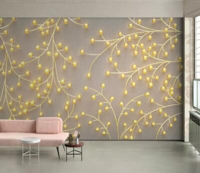 3D Golden Branches ZHUA8193 Wallpaper Wall Murals Removable Self-adhesive Amy