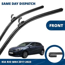 Front Windscreen 26" 16" Flat Aero Wiper Blades Pair for Kia Rio 17-24