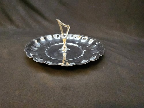 Chromium Tid Bit Hors D'Oeuvre Serving Dish With Handle 9" Diameter Chrome B29 - Picture 8 of 10