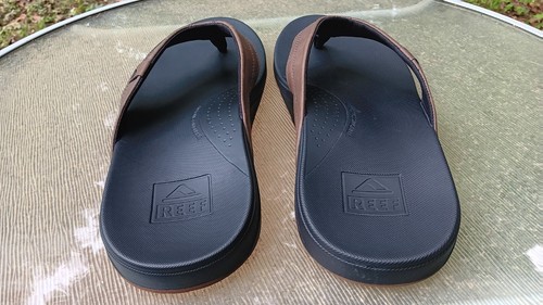 Mens REEF Cushion Spring Slip On Flip Flops Sandals Shoes Brown Size 13 - Picture 7 of 12
