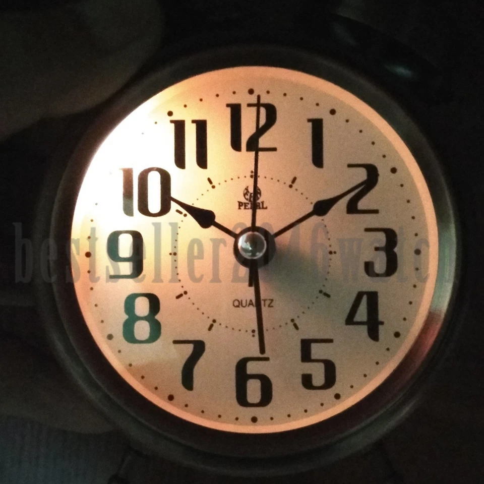 Twin Bell Alarm Clock Backlight Silent Desk Bed Bronze Cute Metal Table Clock - Image 4 of 4