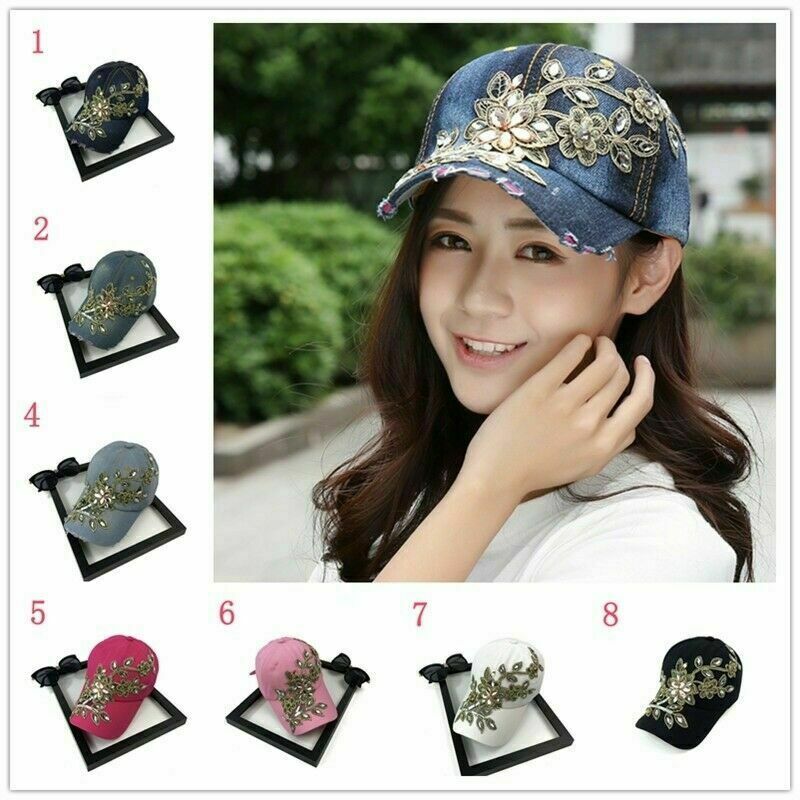 APL Berretto da baseball donna berretto tempo libero sole cappello decorazione diamante denim lino