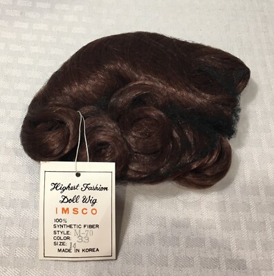 IMSCO DOLL SYNTHETIC FIBER WIG - STYLE M-70 SIZE 14 COLOR 33 (AUBURN) / NEW