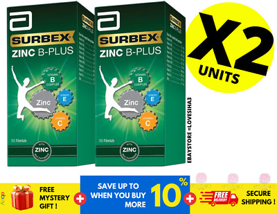 Surbex Zinc B Plus High Strength Vitamin B Improve Stamina Anti-Stress 60's (X2)