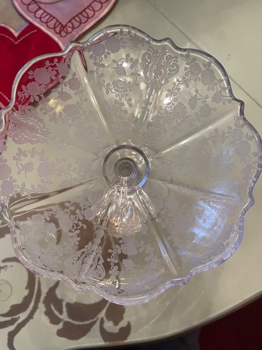 Vintage Cambridge Rosepoint Compote - Picture 2 of 2