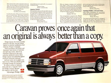 1990 Dodge Grand Caravan Two Page Print Ad Better Than A Copy