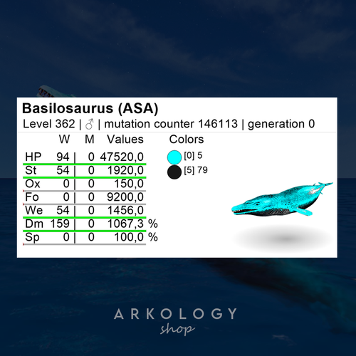 ARK Survival Ascended PVE Basilosaurus Basilo 57k 1277% DM Top Tron PC/XBOX/PC - Imagen 3 de 3