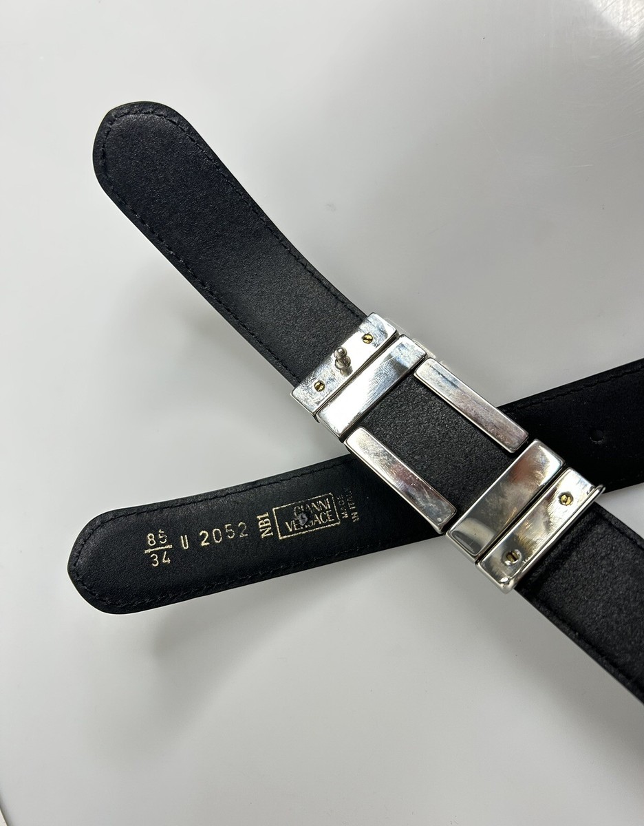 Vintage Gianni Versace Belt Medusa Buckle Suede Leather