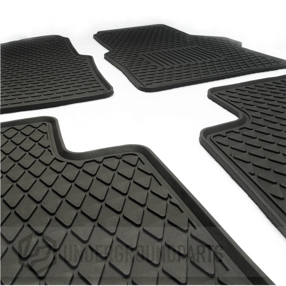 VW AMAROK PICKUP 2012-2020 HEAVY DUTY RUBBER FLOOR MATS TRAYS BLACK FRONT BACK - Image 3 of 4
