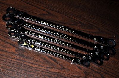 5 Pc. Extra Long Flex Head Spline Ratcheting Wrench Set Ezred EZ