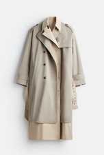 H&m X Rokh - Two-piece Twill Trench Coat - Beige/greige-size Medium - Rare Item