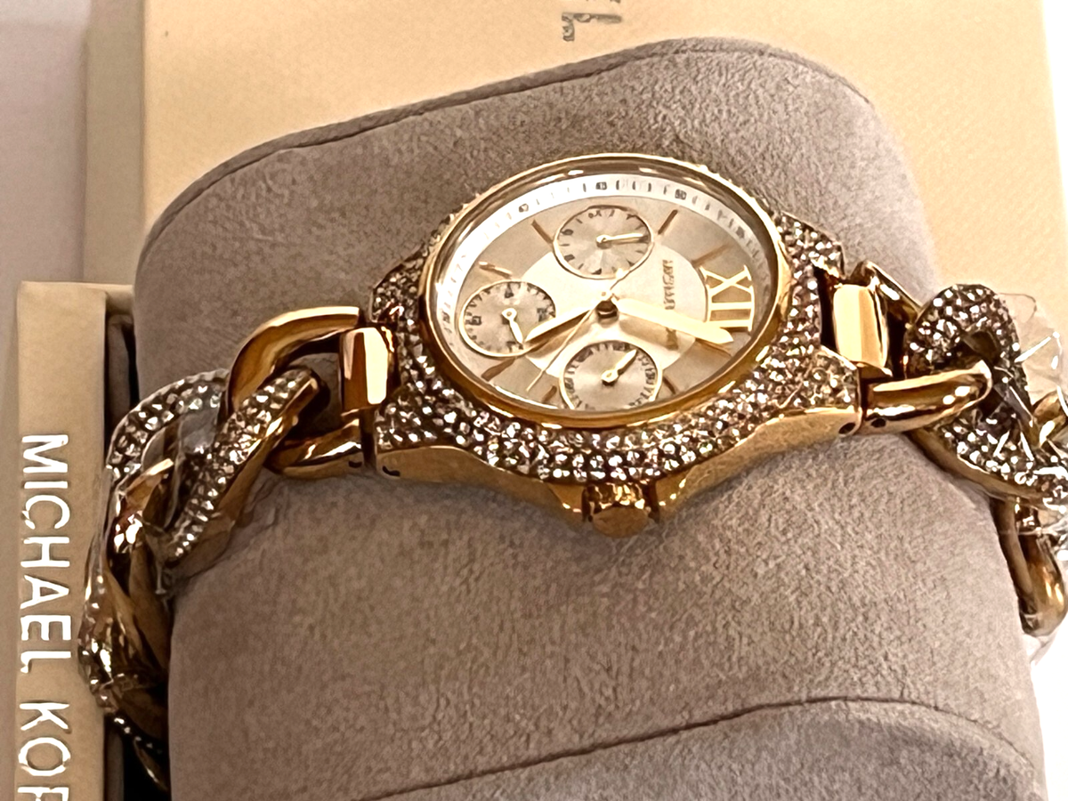 Michael Kors Camille Chronograph Quartz Crystal White Dial Watch