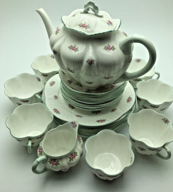 Vintage FINE BONE China HAND PAINTED 27 Piece Set Made in ENGLAND