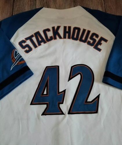 RARE VTG JERRY STACKHOUSE Washington Wizards #42 baseball Jersey Shirt Nike 3XL - 第 1/9 張圖片