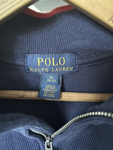 Polo Ralph Lauren Sweater Pullover 1/4 Zip YOUTH M (10 - 12) Navy Boys - Picture 2 of 4