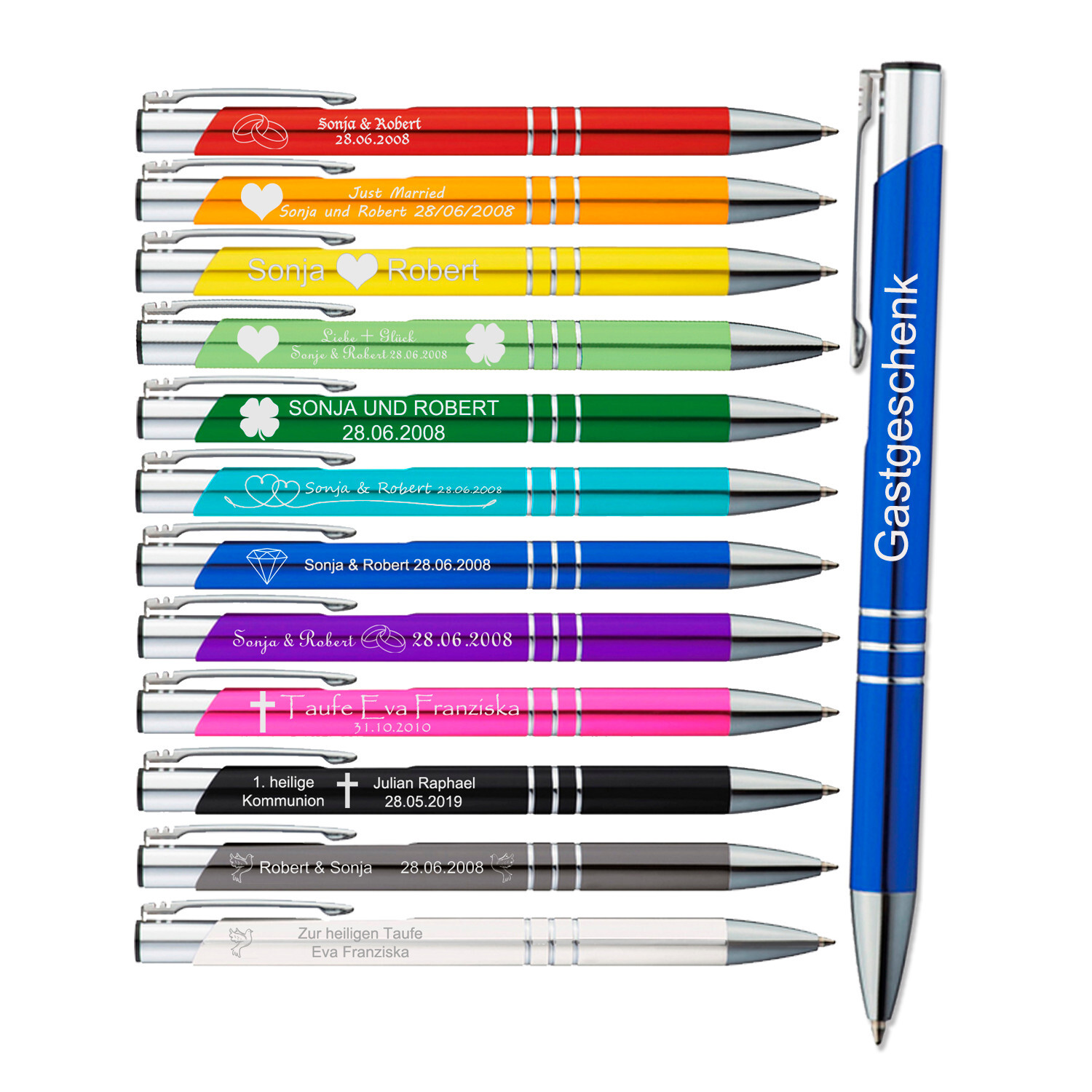 Gastgeschenk Kugelschreiber mit Gravur nach Wunsch | Motive + Schriftart Auswahl