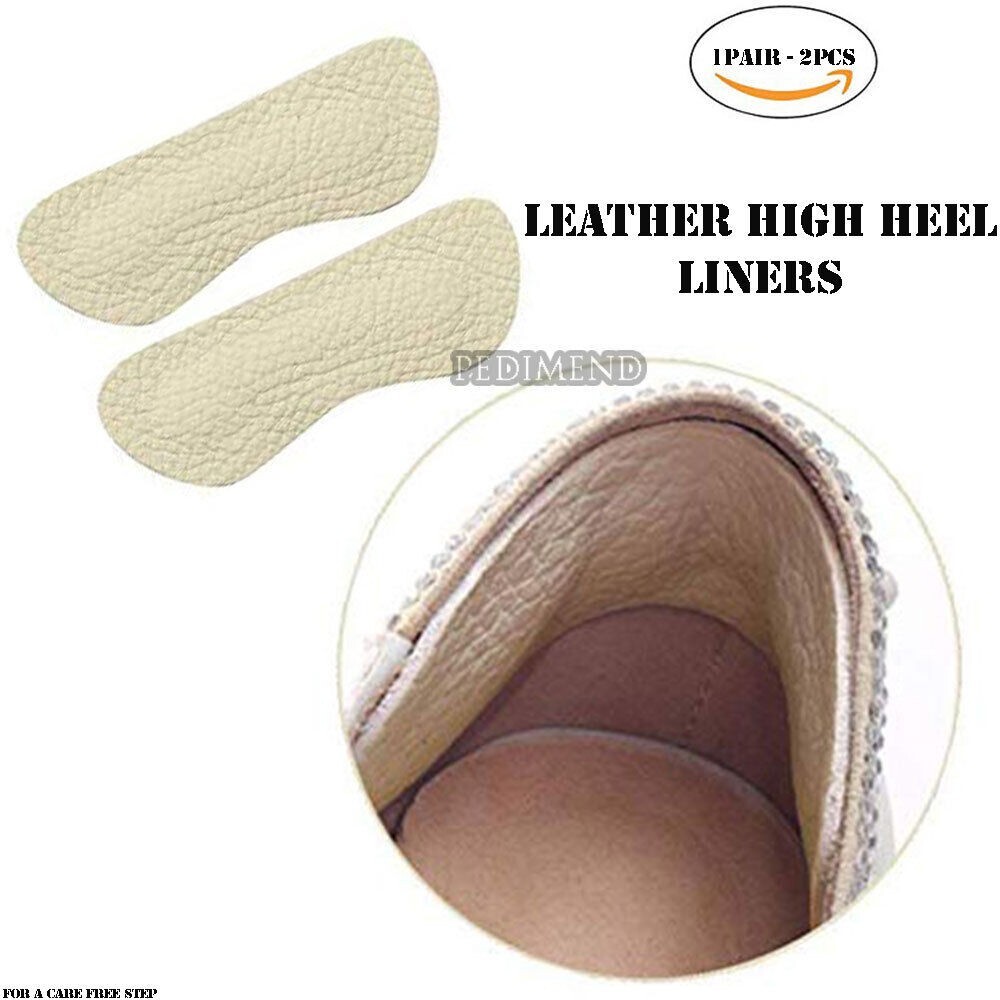 PEDIMEND™ 2X Leather Heel Pads Grips Cushion Liners Inserts for