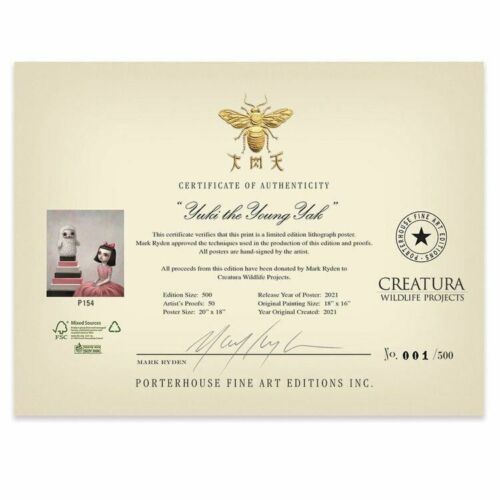Mark Ryden - Yuki the Young Yak ED500 Lithograph Print Signed Numbered with COA - Picture 3 of 9
