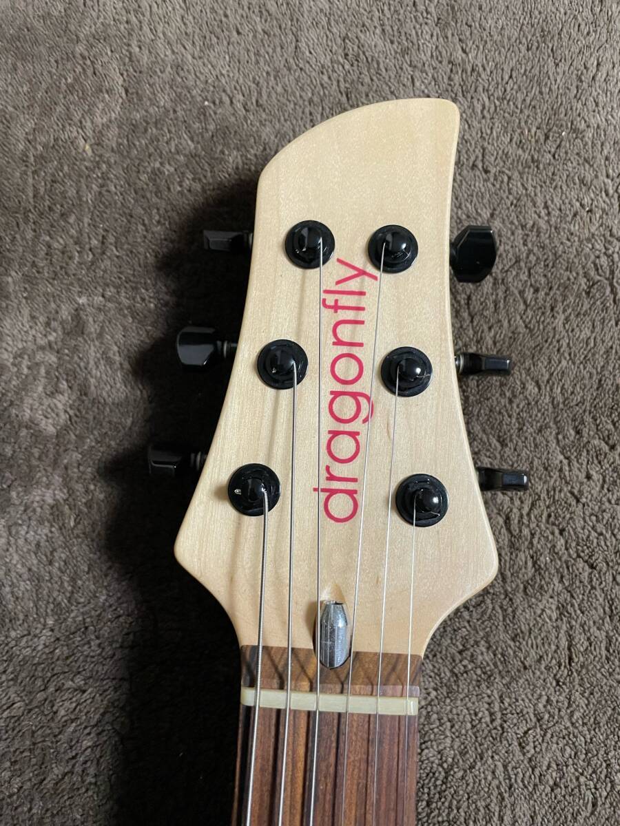 Electric Guitar Dragonfly Border 666 Gloss Natural Maple