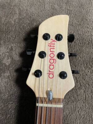 Electric Guitar Dragonfly Border 666 Gloss Natural Maple Neck with