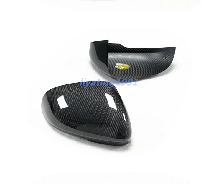 Tapas de cubierta de espejo retrovisor lateral de auto de fibra de carbono real Fit Jaguar XE/XF/XJ Foto 3 de 4