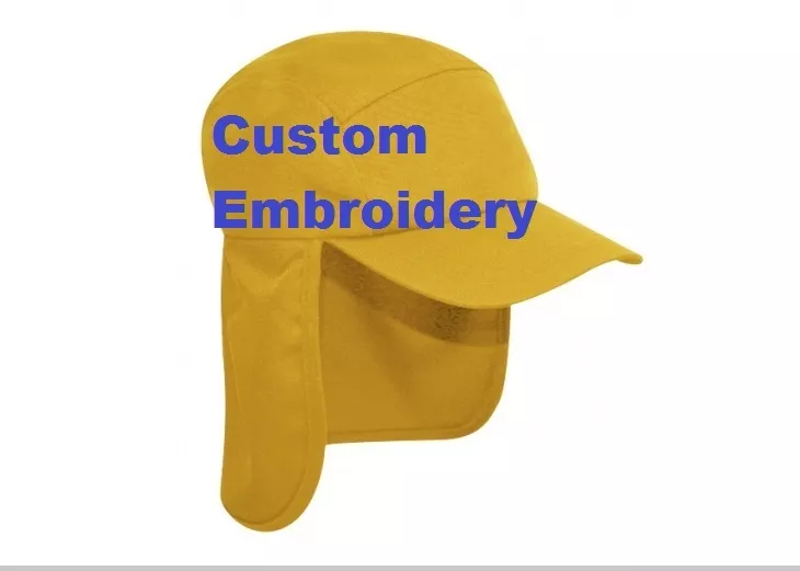 CUSTOM Personalised Text Embroidery Yellow Legionnaire Hat Cap