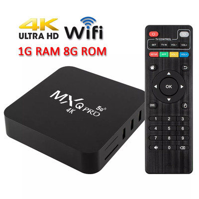 Smart TV Box Android 11.0 WIFI 6 Quad Core 4K UHD Media Stream Player MXQ PRO